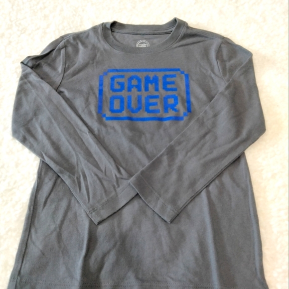 Game Over Wonder Nation long sleeved tee shirt size XS 4-5 gray blue - Picture 4 of 4